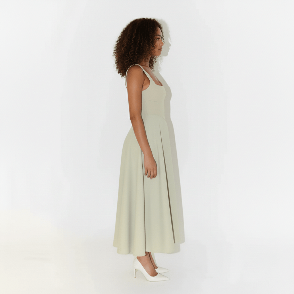 Classic Chic Knee Length Square Dress
