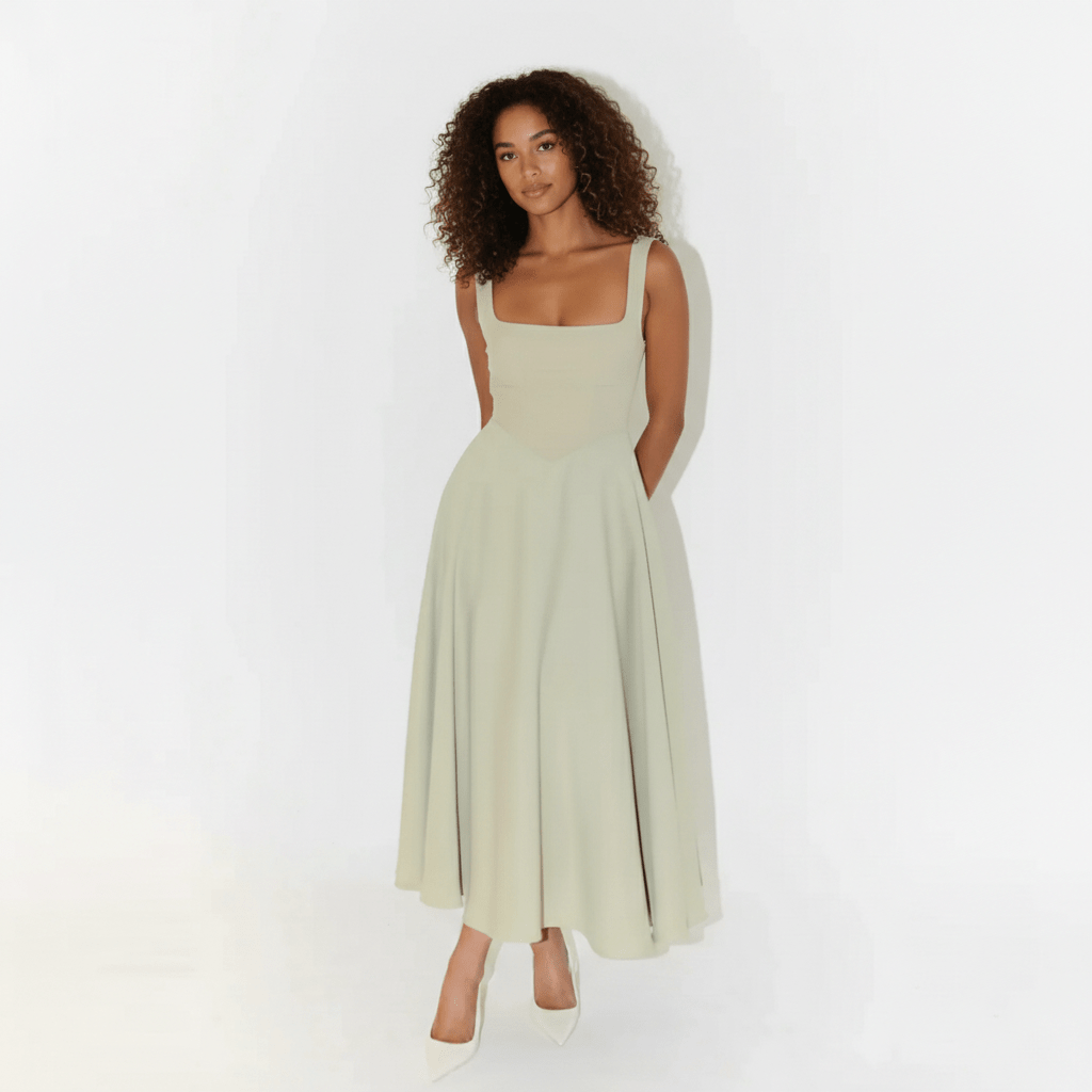 Classic Chic Knee Length Square Dress