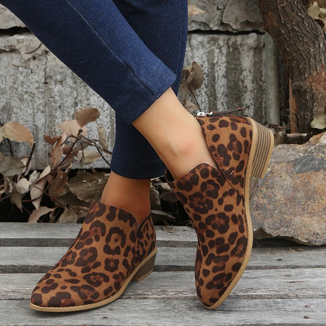 Soft Womens Low Heel Suede Ankle Boots