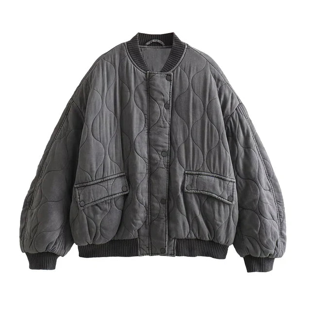Relaxed Fit Quilted Winter Coat