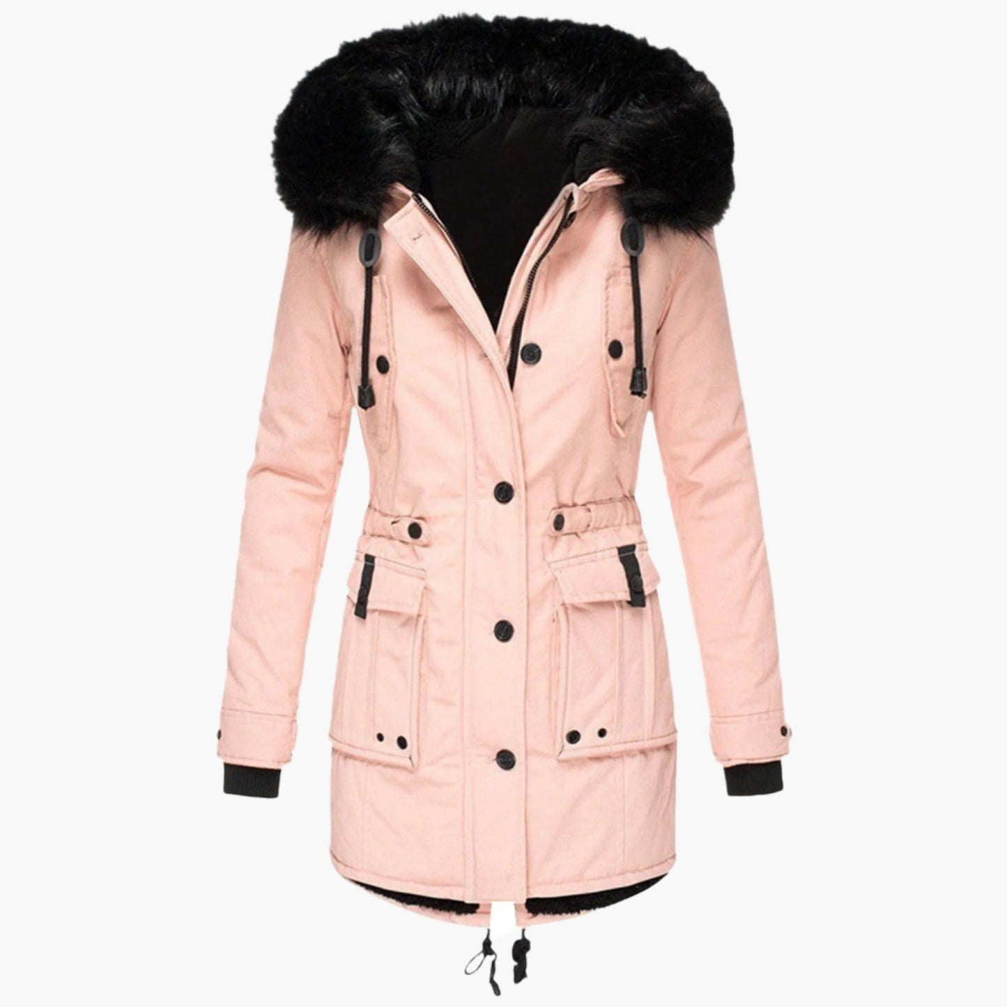 Warm Faux Fur Hooded Winter Parka