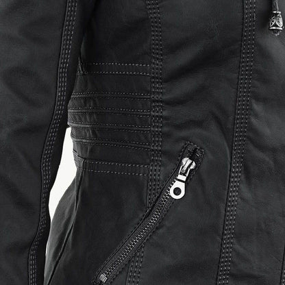 Classic Black Leather Biker Jacket