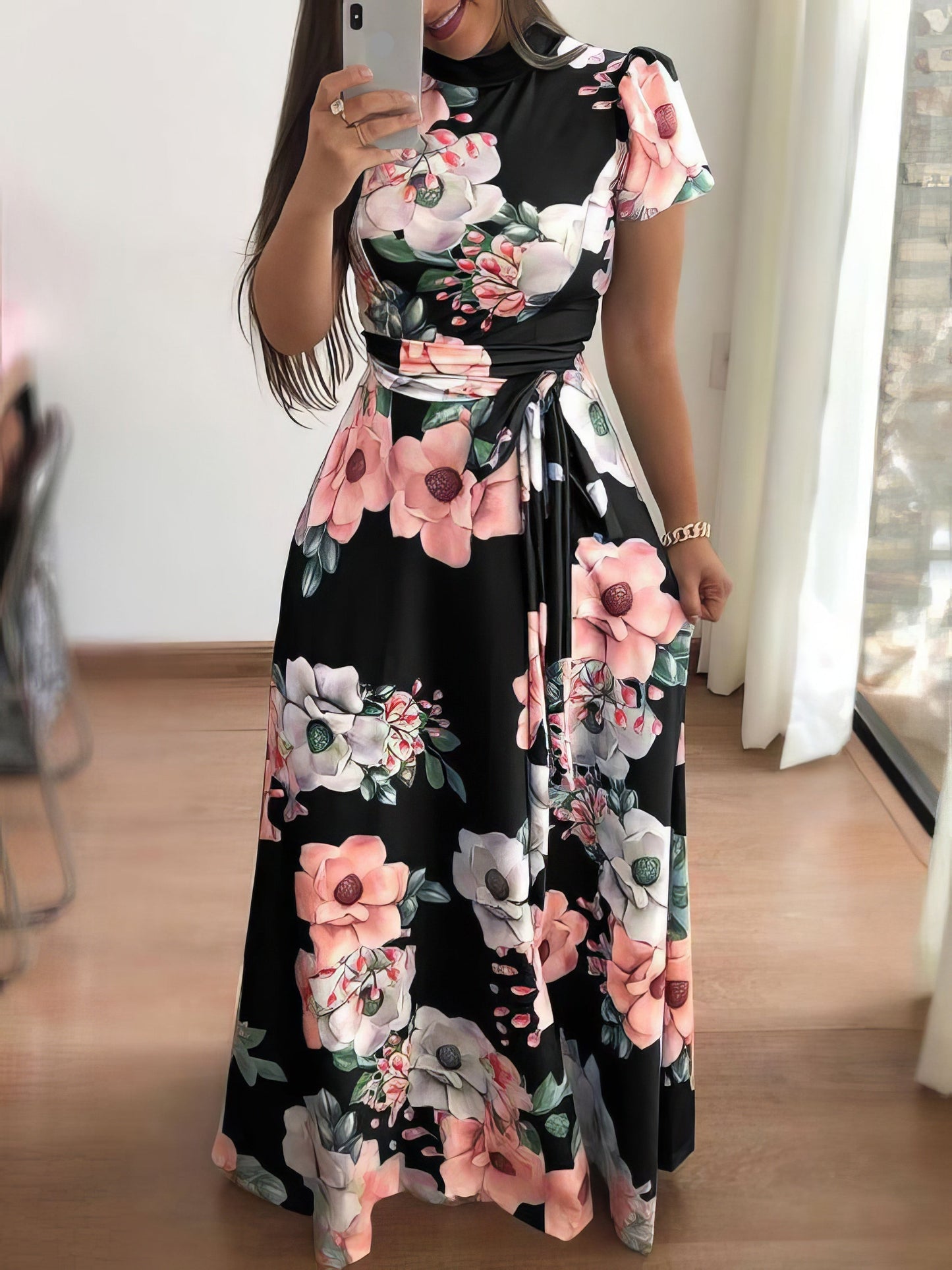 Beautiful Long Sleeve Floral Women's Maxi Dress