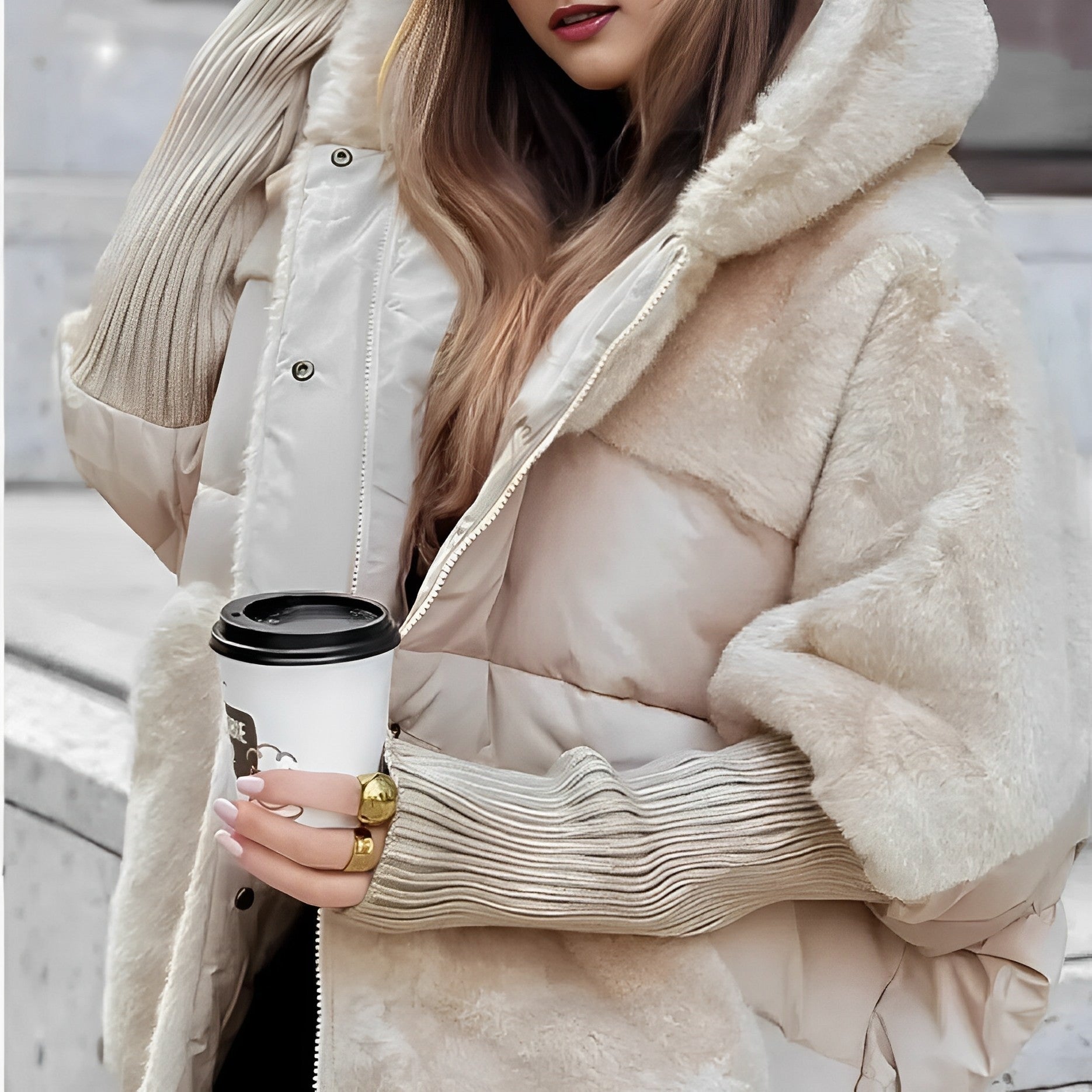 Warm Padded Down Women's Winter Coat - OutfitLondon