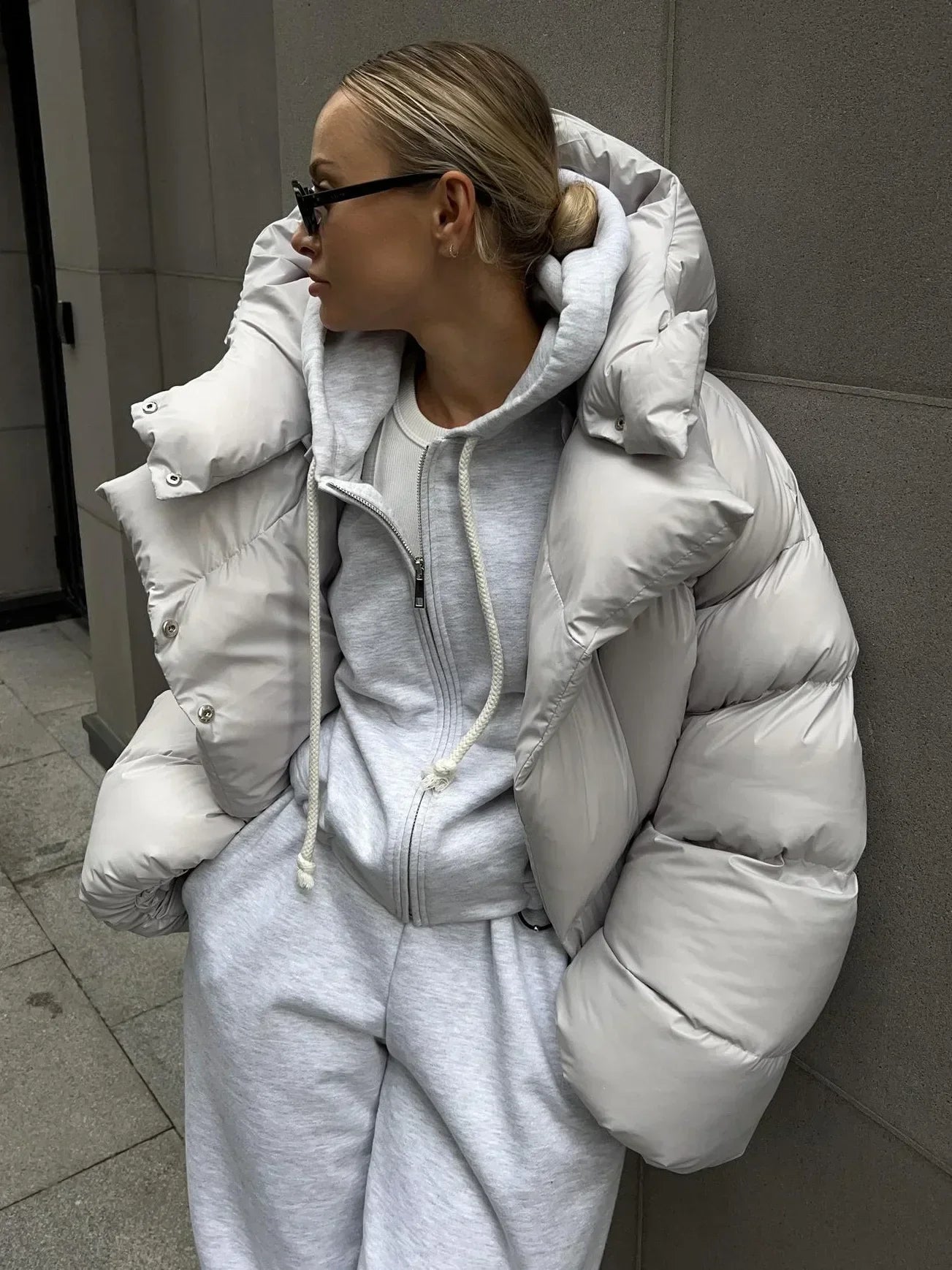 Women's Large Padded Down Parka Coat - OutfitLondon