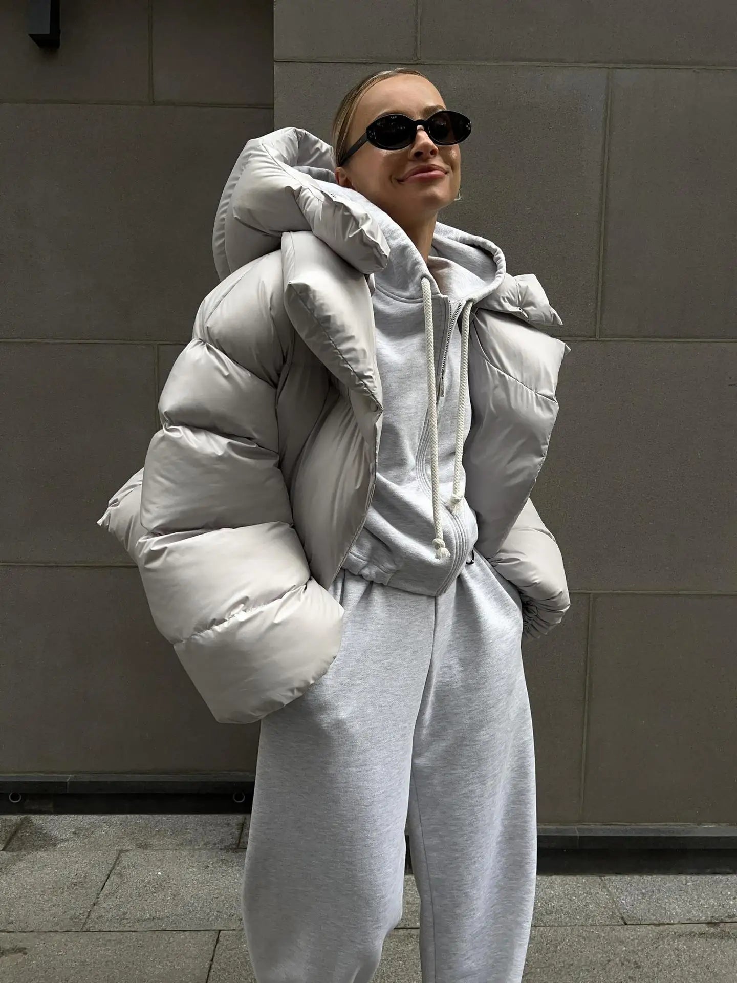 Women's Large Padded Down Parka Coat