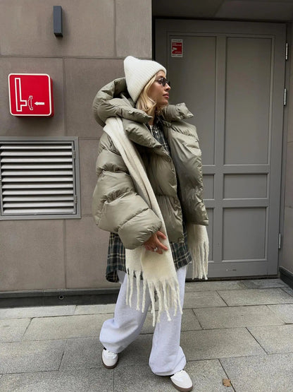 Women's Large Padded Down Parka Coat