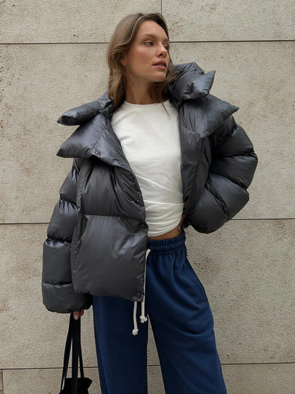 Women's Large Padded Down Parka Coat