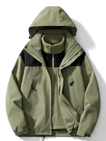 Warm 3-in-1 Women's Hooded Fleece Jacket Coat - OutfitLondon