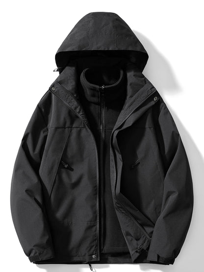 Warm 3-in-1 Women's Hooded Fleece Jacket Coat