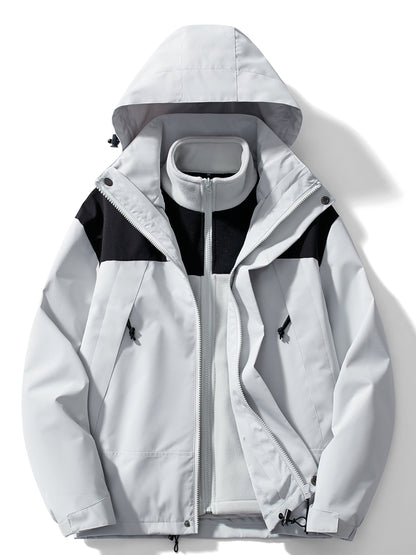 Warm 3-in-1 Women's Hooded Fleece Jacket Coat