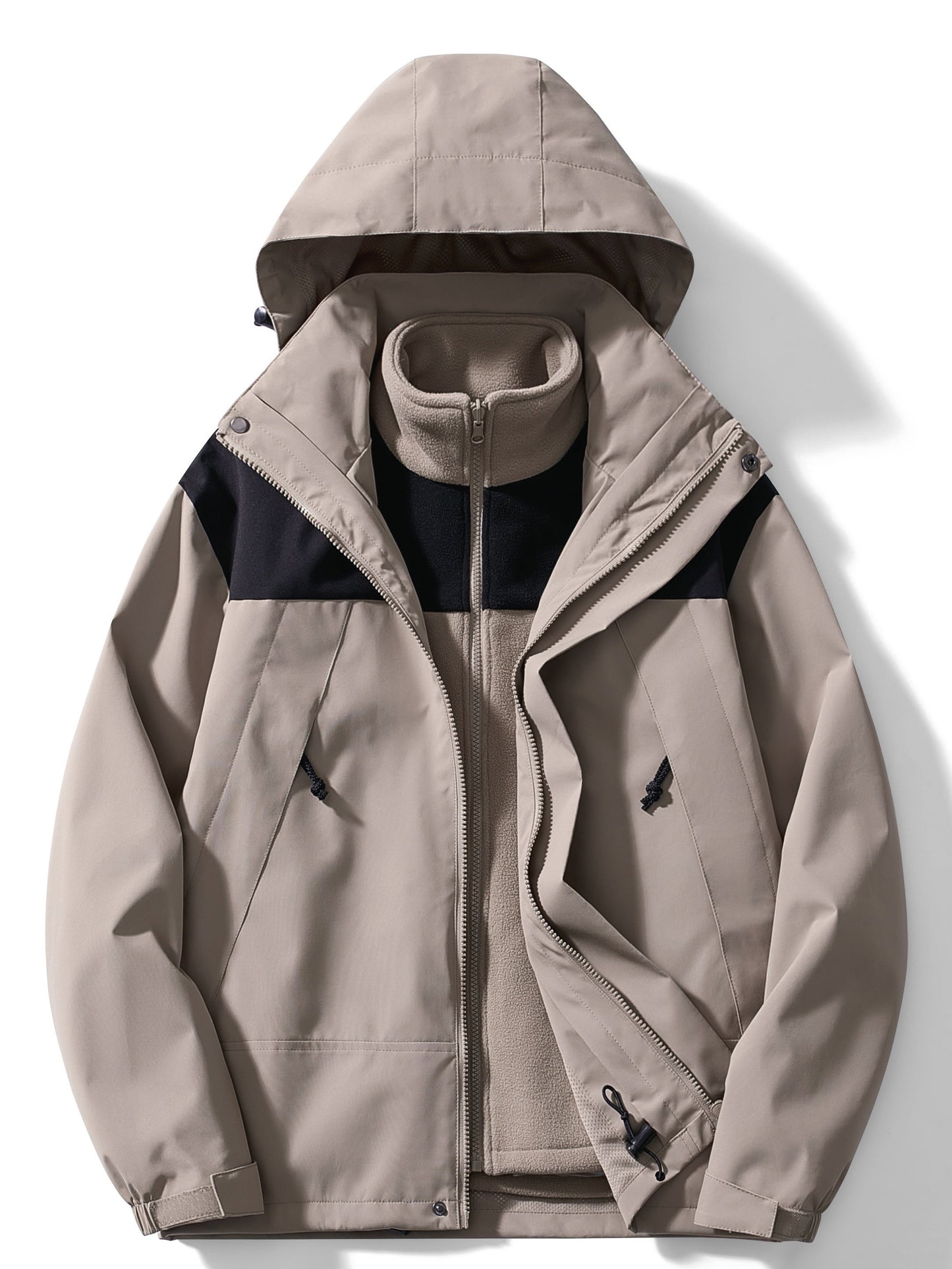 Warm 3-in-1 Women's Hooded Fleece Jacket Coat