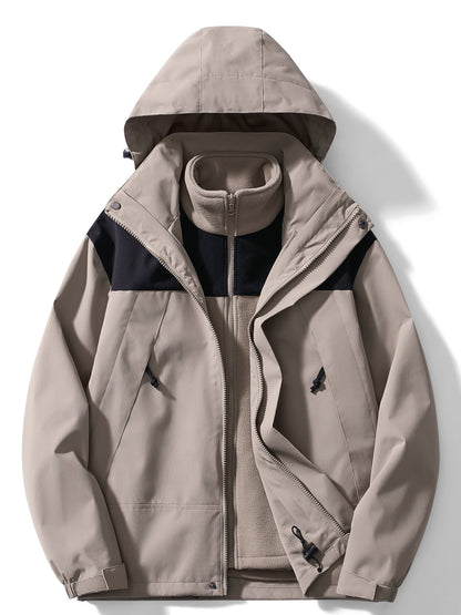 Warm 3-in-1 Women's Hooded Fleece Jacket Coat