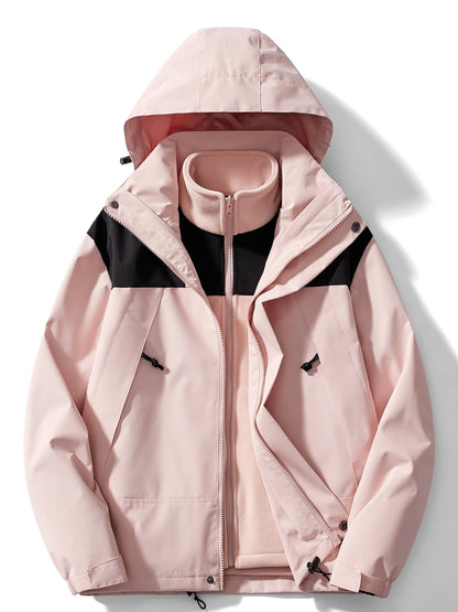 Warm 3-in-1 Women's Hooded Fleece Jacket Coat