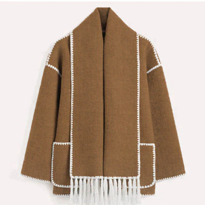 Warm Women's Winter Parka Jacket with Scarf
