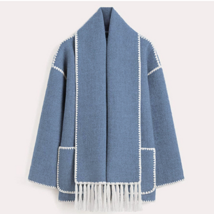 Warm Women's Winter Parka Jacket with Scarf