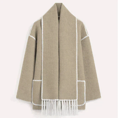Warm Women's Winter Parka Jacket with Scarf
