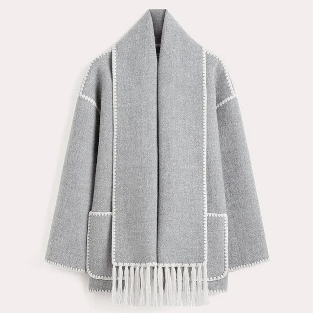 Warm Women's Winter Parka Jacket with Scarf
