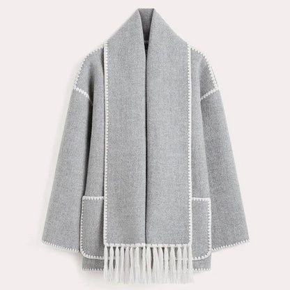 Warm Women's Winter Parka Jacket with Scarf