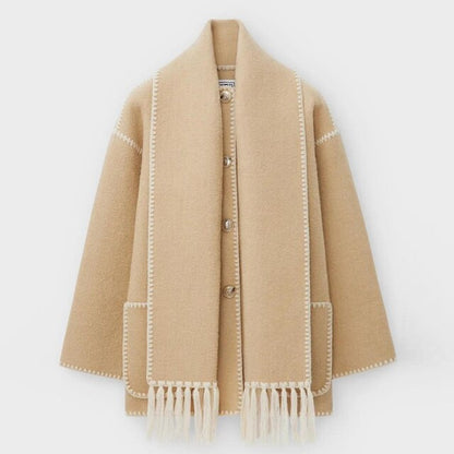 Warm Women's Winter Parka Jacket with Scarf