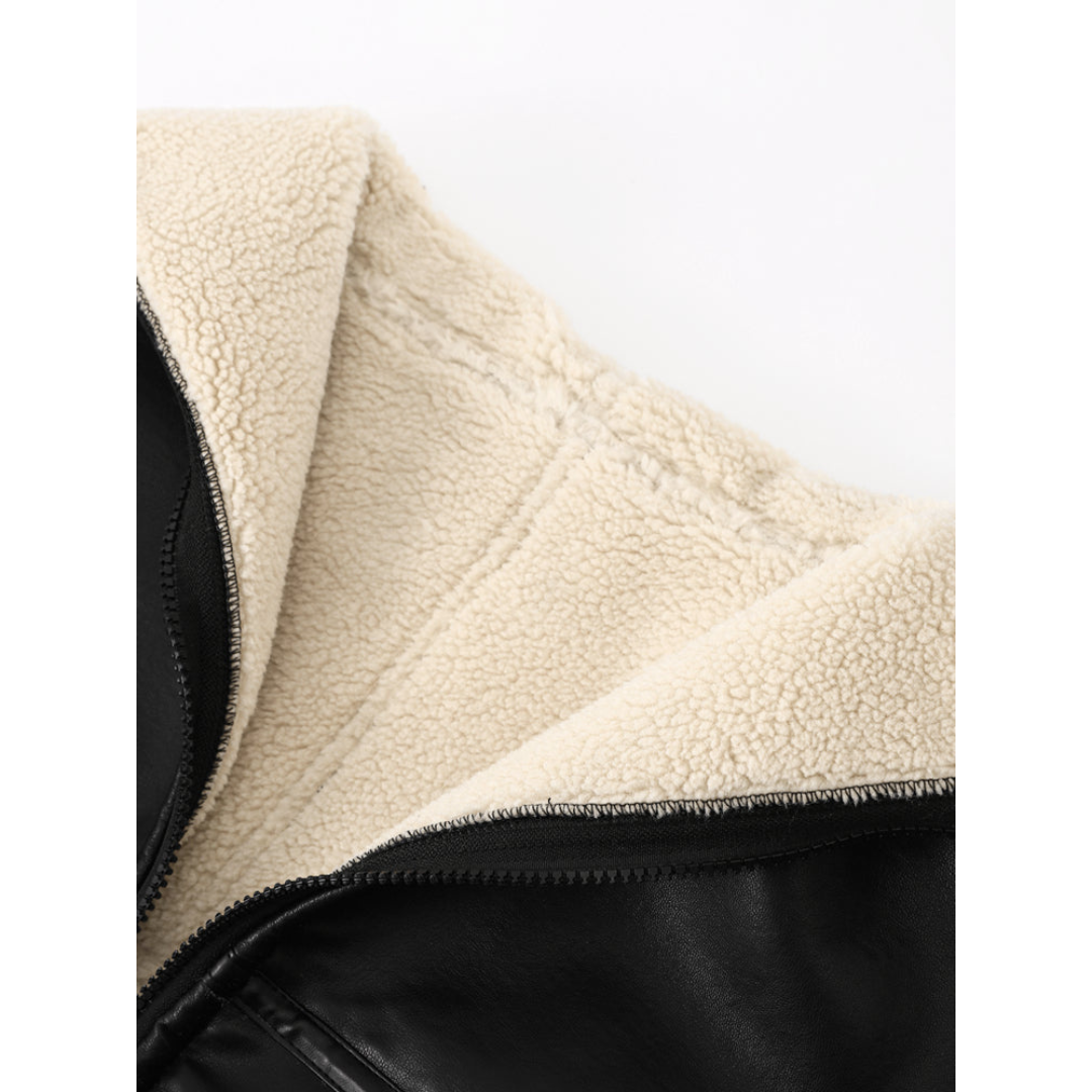 Warm Women's Faux Fur Leather Winter Coat