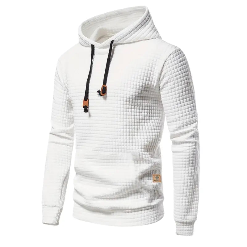 Grid Pattern Men's Hooded Sweatshirt