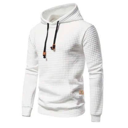 Grid Pattern Men's Hooded Sweatshirt