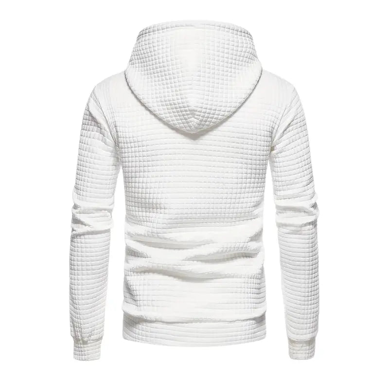 Grid Pattern Men's Hooded Sweatshirt