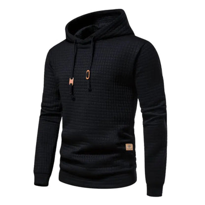 Grid Pattern Men's Hooded Sweatshirt