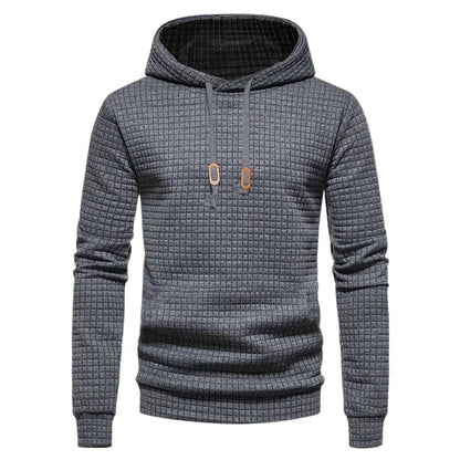 Grid Pattern Men's Hooded Sweatshirt