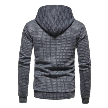 Grid Pattern Men's Hooded Sweatshirt