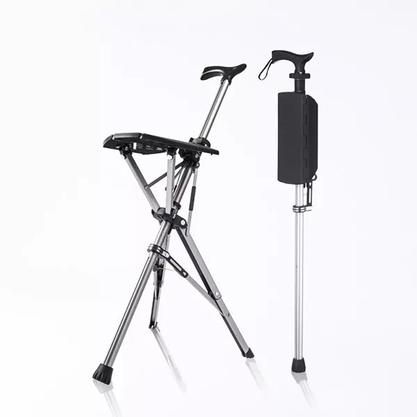 Portable Folding Cane with Built-in Stool - OutfitLondon