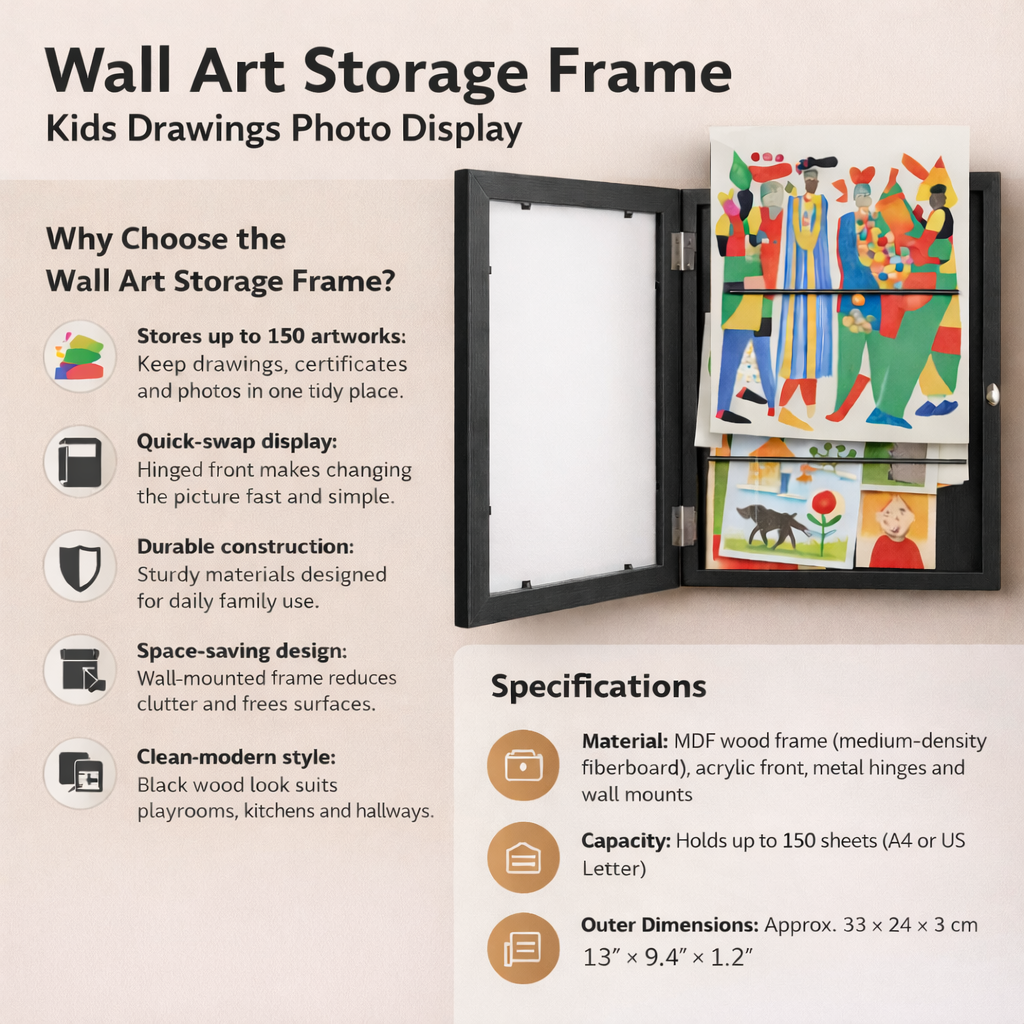 Kid's Artwork Picture Frame Display Holder
