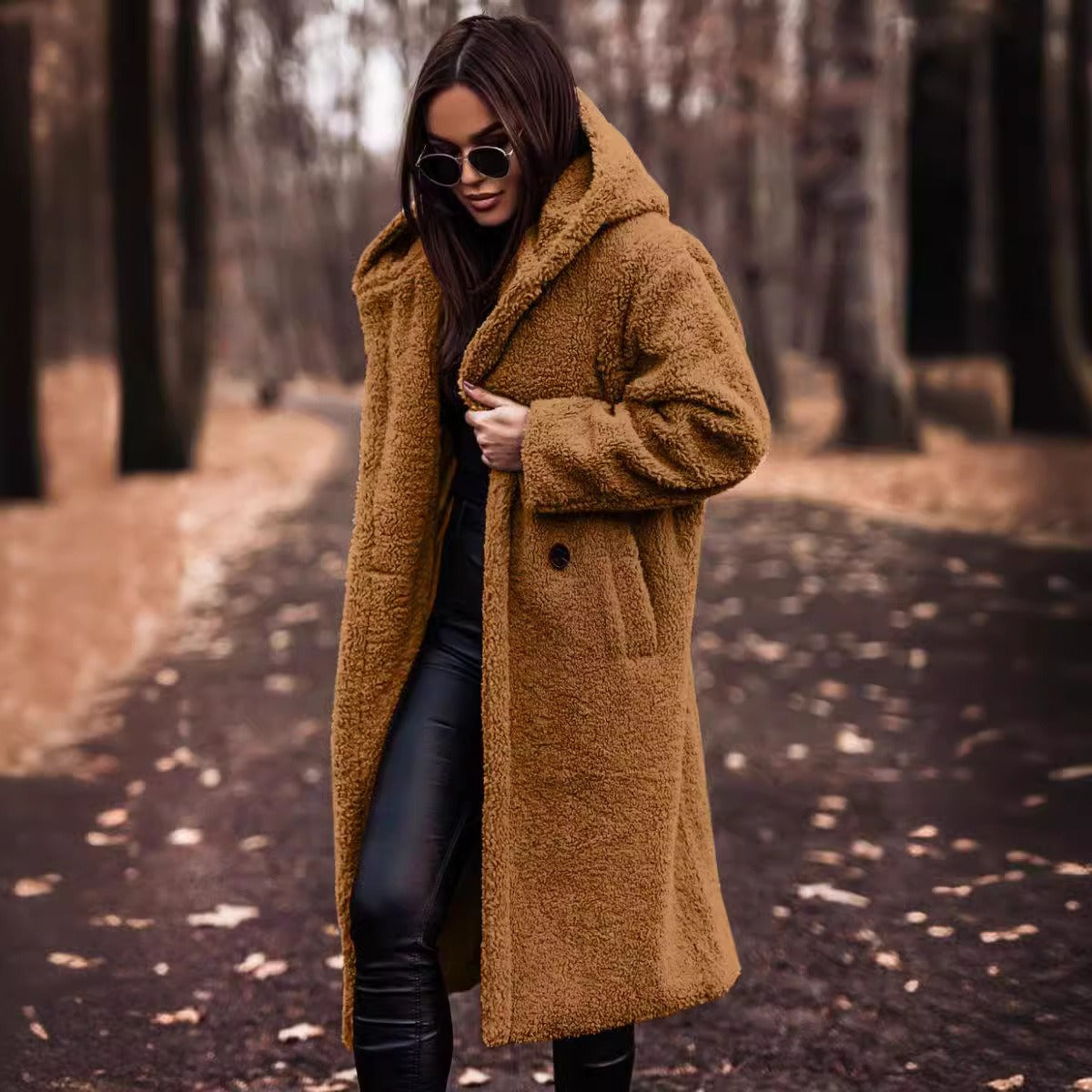 Women's Cozy Long Wool Winter Coat Jacket