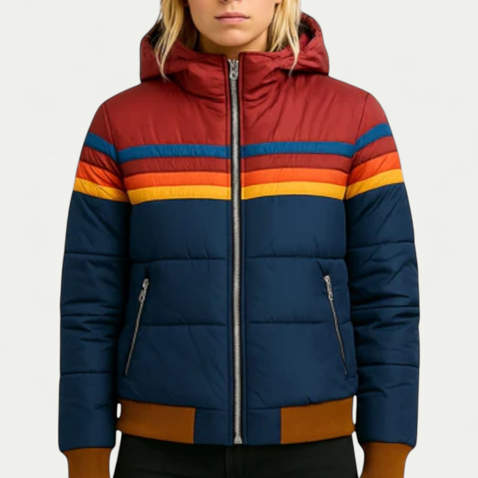 Ladies' Colourful Parka Hoodie Coat