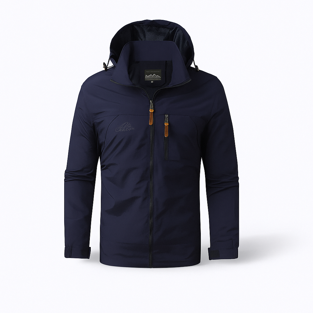 Waterproof Mens Parka Jacket with Hood and Zip Pockets - OutfitLondon