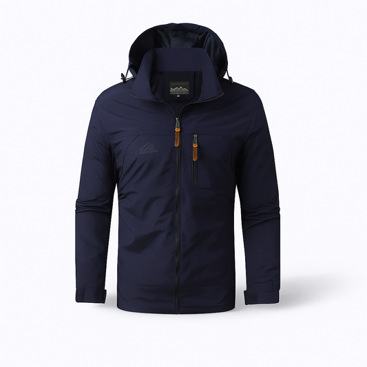 Waterproof Mens Parka Jacket with Hood and Zip Pockets - OutfitLondon