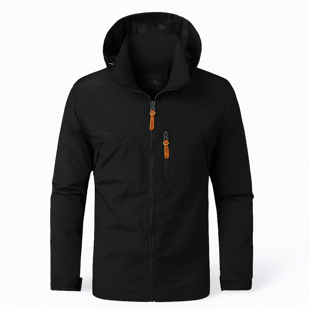 Waterproof Mens Parka Jacket with Hood and Zip Pockets