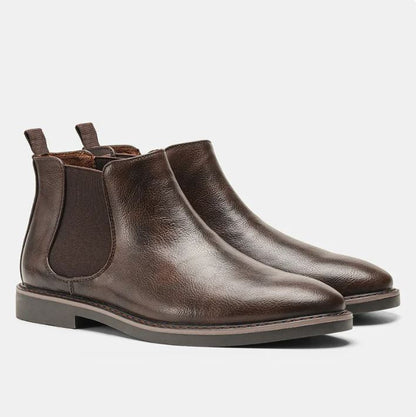 Classic Mens Brown Leather Boot Daily Shoes