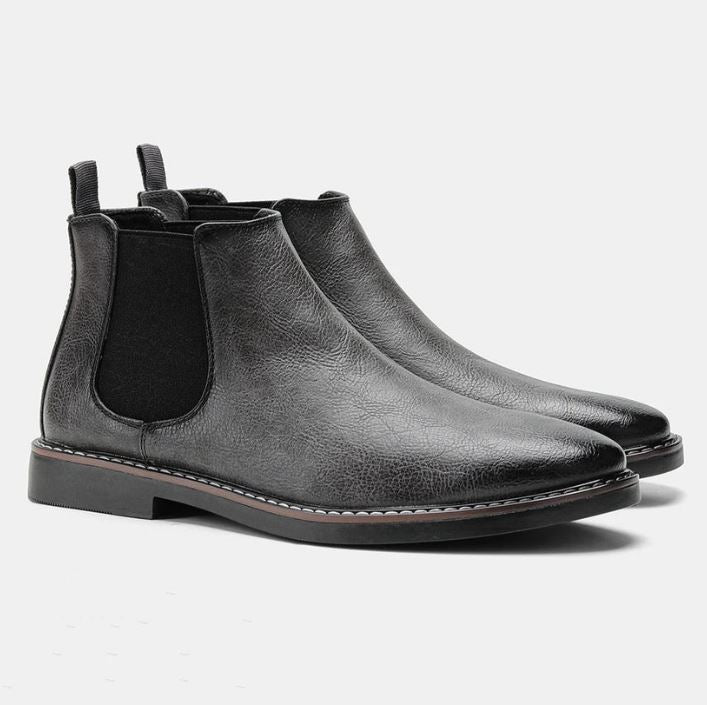 Classic Mens Brown Leather Boot Daily Shoes