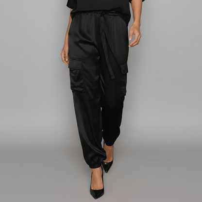 Comfortable Satin Top and Loose Fit Pants Set