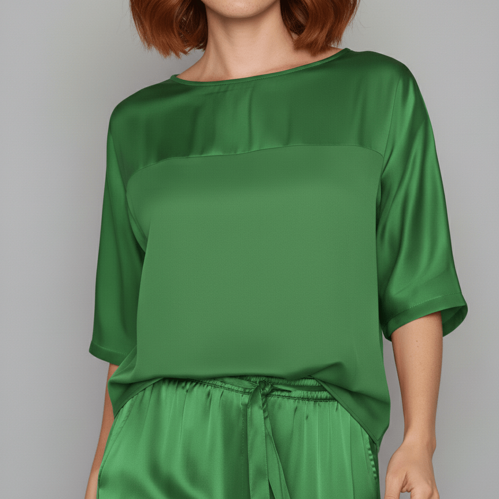 Comfortable Satin Top and Loose Fit Pants Set