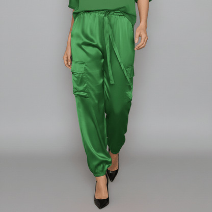 Comfortable Satin Top and Loose Fit Pants Set