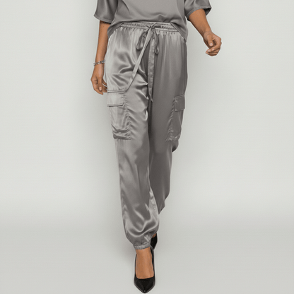 Comfortable Satin Top and Loose Fit Pants Set