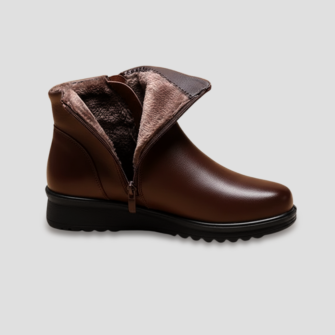 Ladies Low Heel Side Zip Ankle Boots