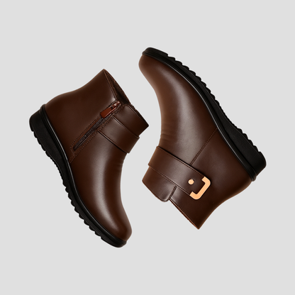 Ladies Low Heel Side Zip Ankle Boots