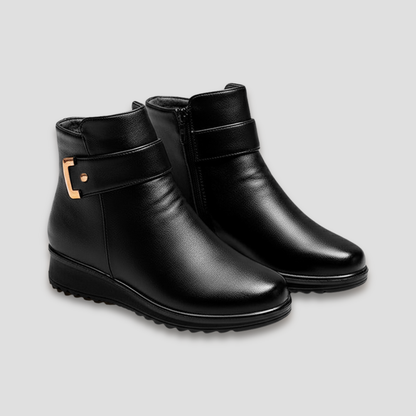 Ladies Low Heel Side Zip Ankle Boots