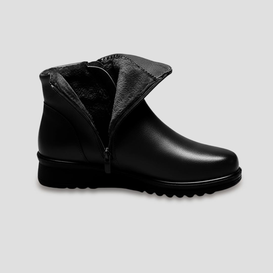 Ladies Low Heel Side Zip Ankle Boots