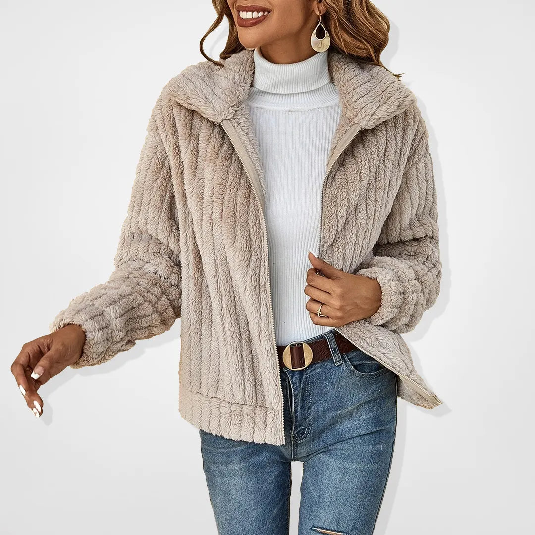 Warm Women's Fuzzy Winter Coat - OutfitLondon