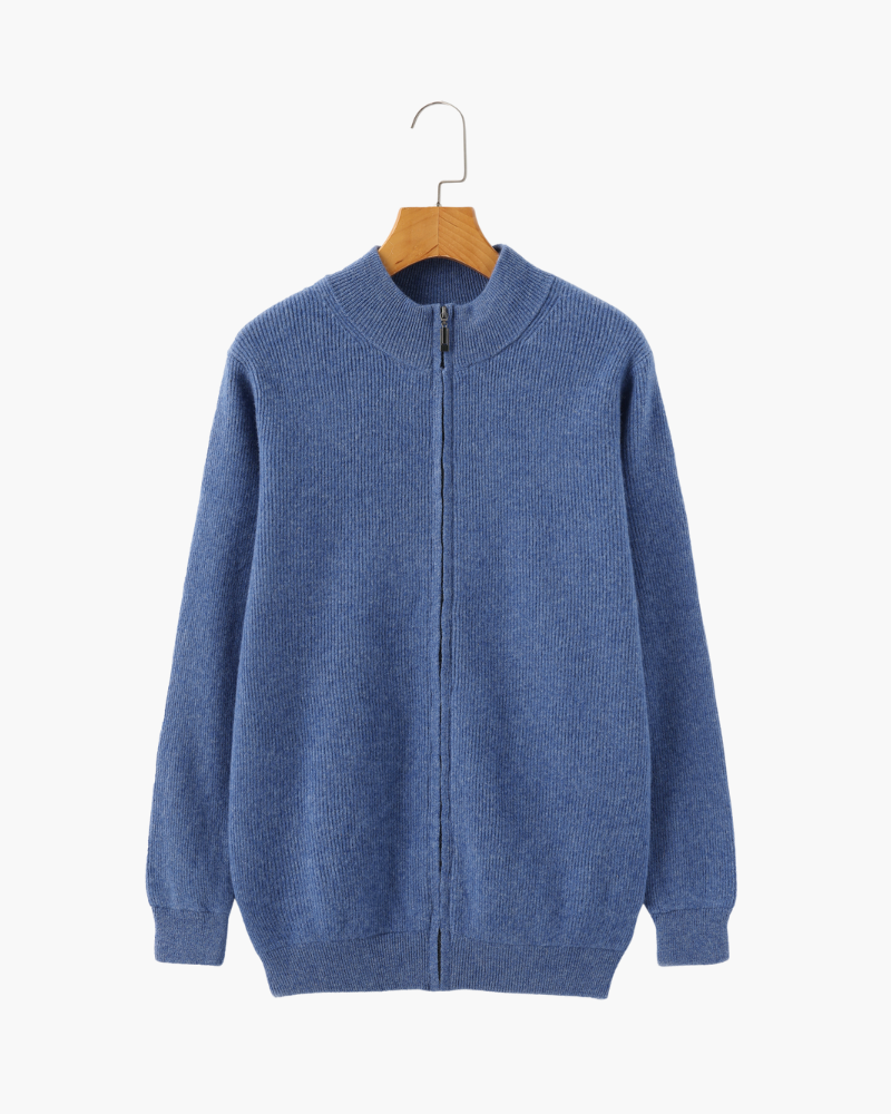 Cozy Men's Autumn Zip Cardigan Sweater - OutfitLondon